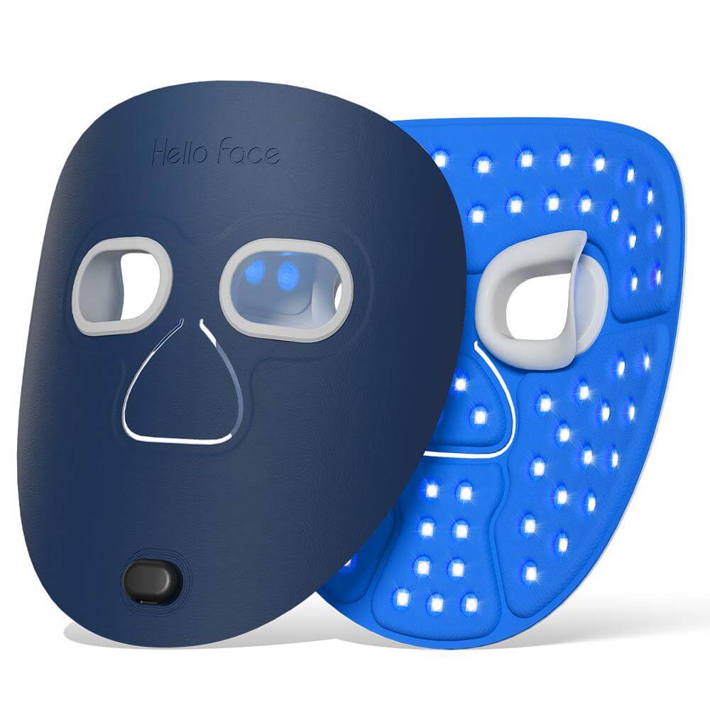 Hello Face M500 Facial Mask Near-Infrared Light Face Mask Wireless Blue Amber Red Light Therapy Led Mask Portable At Home Travel