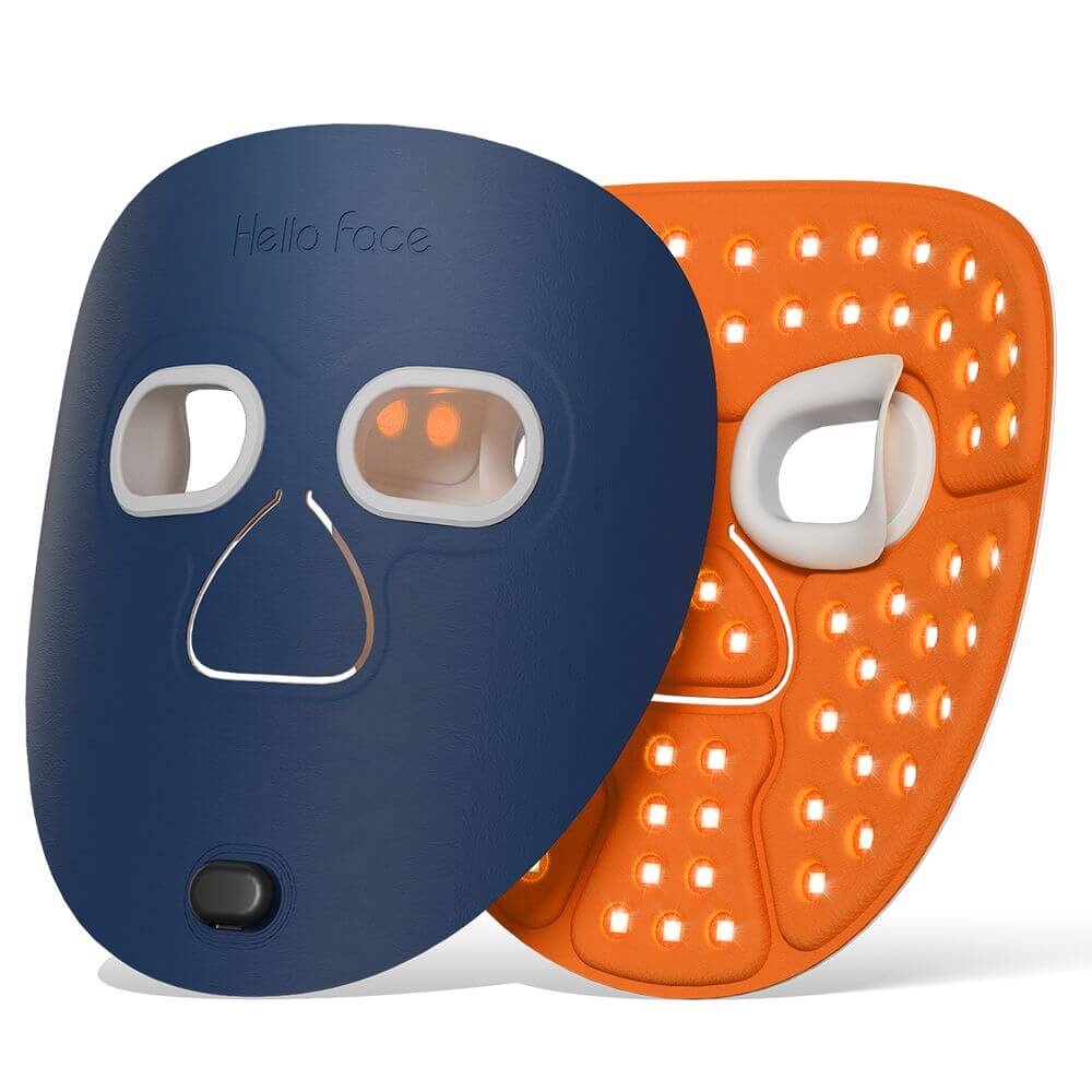 Hello Face M500 Facial Mask Near-Infrared Light Face Mask Wireless Blue Amber Red Light Therapy Led Mask Portable At Home Travel