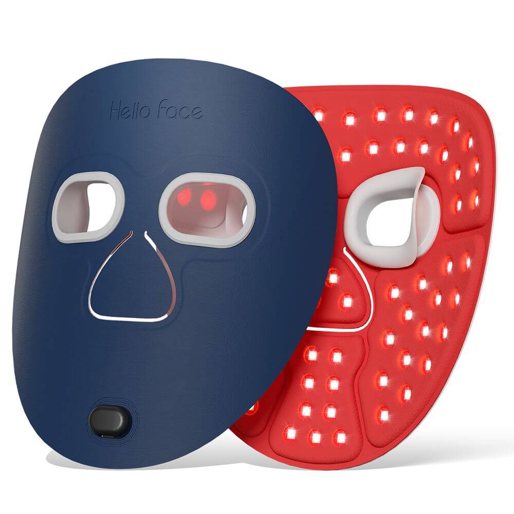 Hello Face M500 Facial Mask Near-Infrared Light Face Mask Wireless Blue Amber Red Light Therapy Led Mask Portable At Home Travel