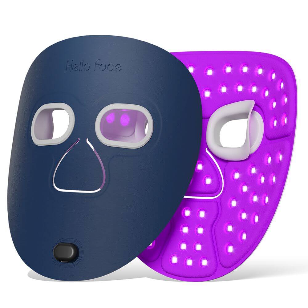 Hello Face M500 Facial Mask Near-Infrared Light Face Mask Wireless Blue Amber Red Light Therapy Led Mask Portable At Home Travel