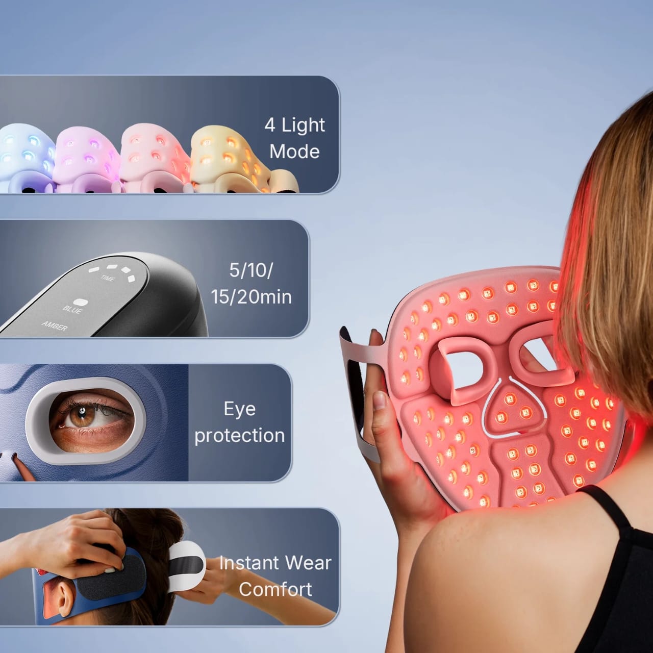 wireless LED light therapy face mask buju